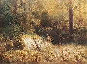 unknow artist Forest landscape with a deer Spain oil painting artist